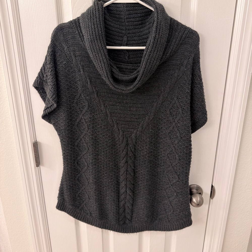 New York & Company Dark Gray Cowl Neck Sweater